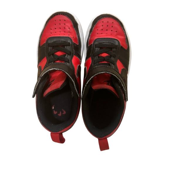 Nike Air Jordan 1 Low Black Red Kids Shoes Size 11C Retro Sneaker All Day Play - Picture 2 of 9